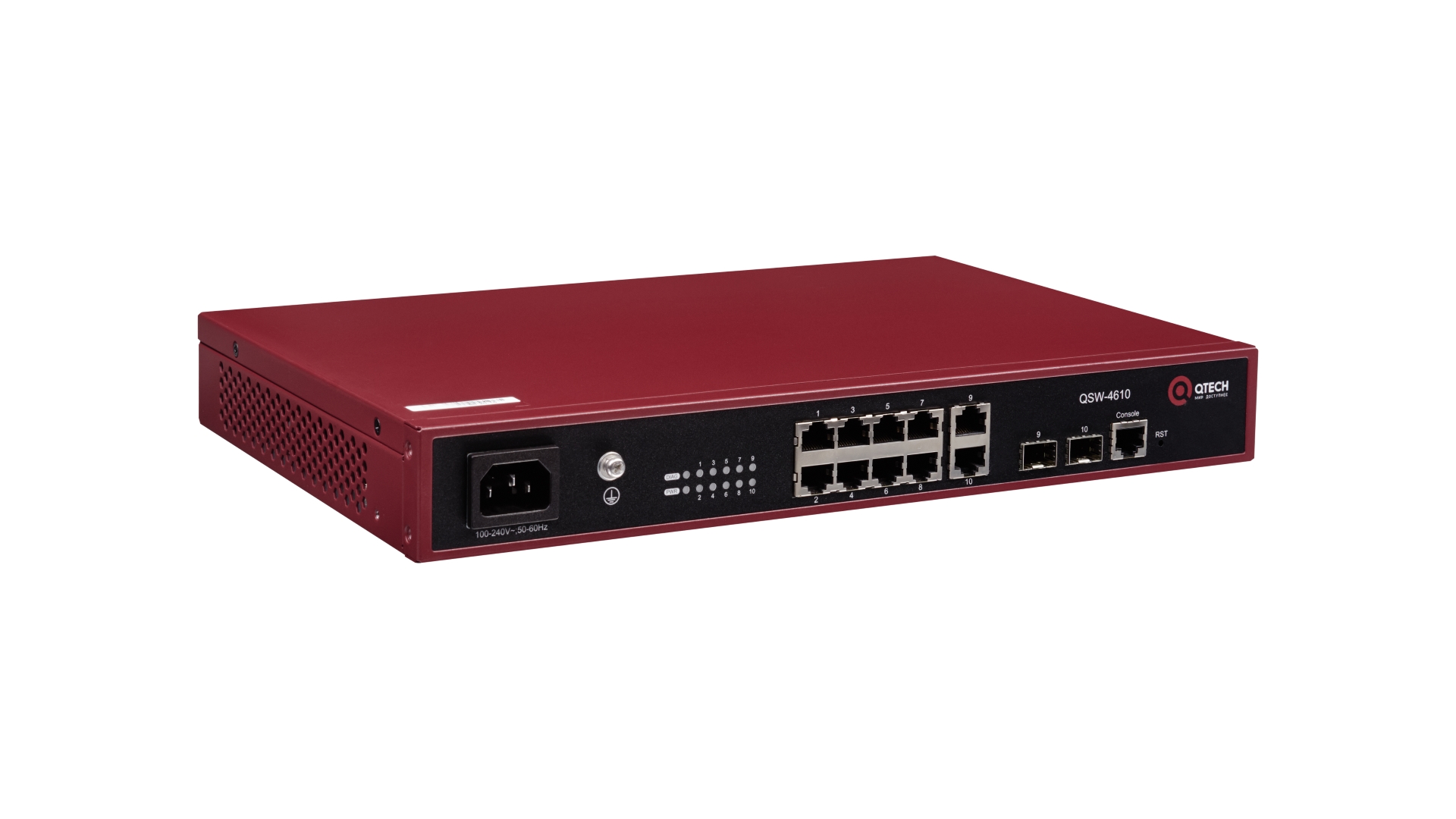 

Коммутатор Qtech QSW-4610-10T-AC, управляемый, кол-во портов: 8x1 Гбит/с, SFP 2x1 Гбит/с, установка в стойку (QSW-4610-10T-AC), QSW-4610-10T-AC