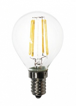 Лампа светодиодная E14 шар/G45, 4Вт, 3000K / теплый свет, 400лм, филаментная, BK-ЛЮКС BK-14W4G45 standard