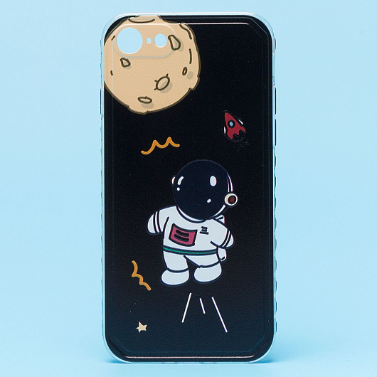 

Чехол-накладка SC233 для смартфона Apple iPhone 7/8/SE, силикон, прозрачный/черный (129943)