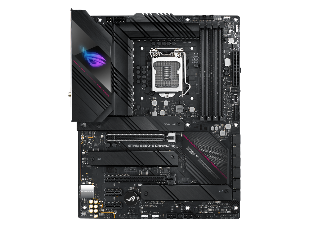 

Материнская плата ASUS ROG STRIX B560-E GAMING WIFI, Socket1200, Intel B560, 4xDDR4, 2PCI-Ex16, 6SATA3, 7.1-ch, 2.5GLAN, 5 USB 3.2, 1 USB Type-C, HDMI, DP, ATX, ROG STRIX B560-E GAMING WIFI