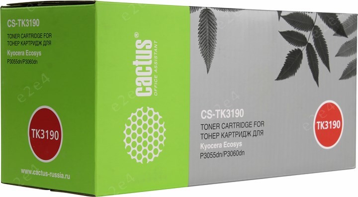 Картридж лазерный Картридж Cactus CS-TK3190 черный (25000стр.) для Kyocera Ecosys P3055dn/P306 (плохая упаковка) - фото 1
