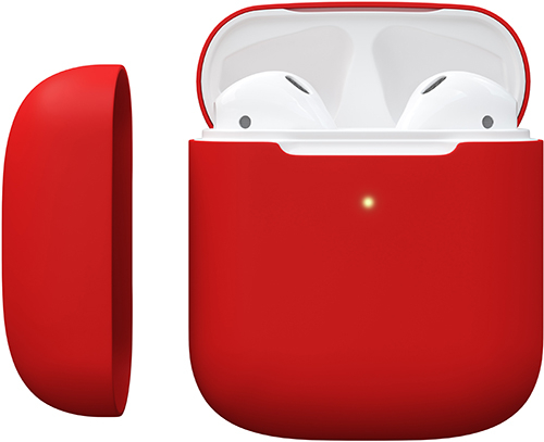 Чехол Red Line, силиконовый для Apple AirPods 1 и 2, красный (УТ000019394)