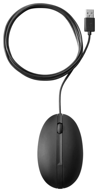 Мышь проводная HP 320m, 1000dpi, оптическая светодиодная, USB, черный (9VA80AA)