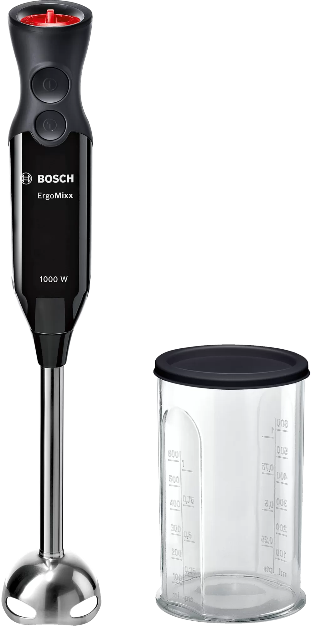Блендер погружной Bosch ErgoMixx MS6CB6110 1000Вт, черный/серебристый (MS6CB6110), цвет черный/серебристый - фото 1