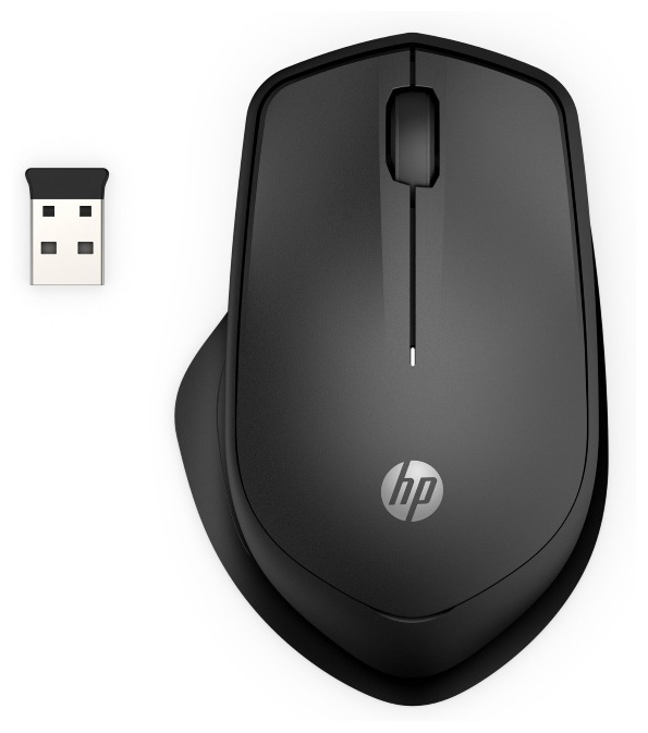 Мышь беспроводная HP 280 Silent, оптическая светодиодная, USB, черный (19U64AA)