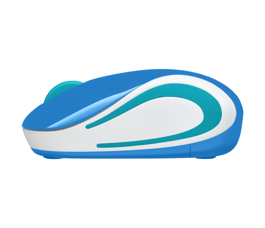 

Мышь беспроводная Logitech M187, 1000dpi, оптическая светодиодная, USB, белый/голубой, M187