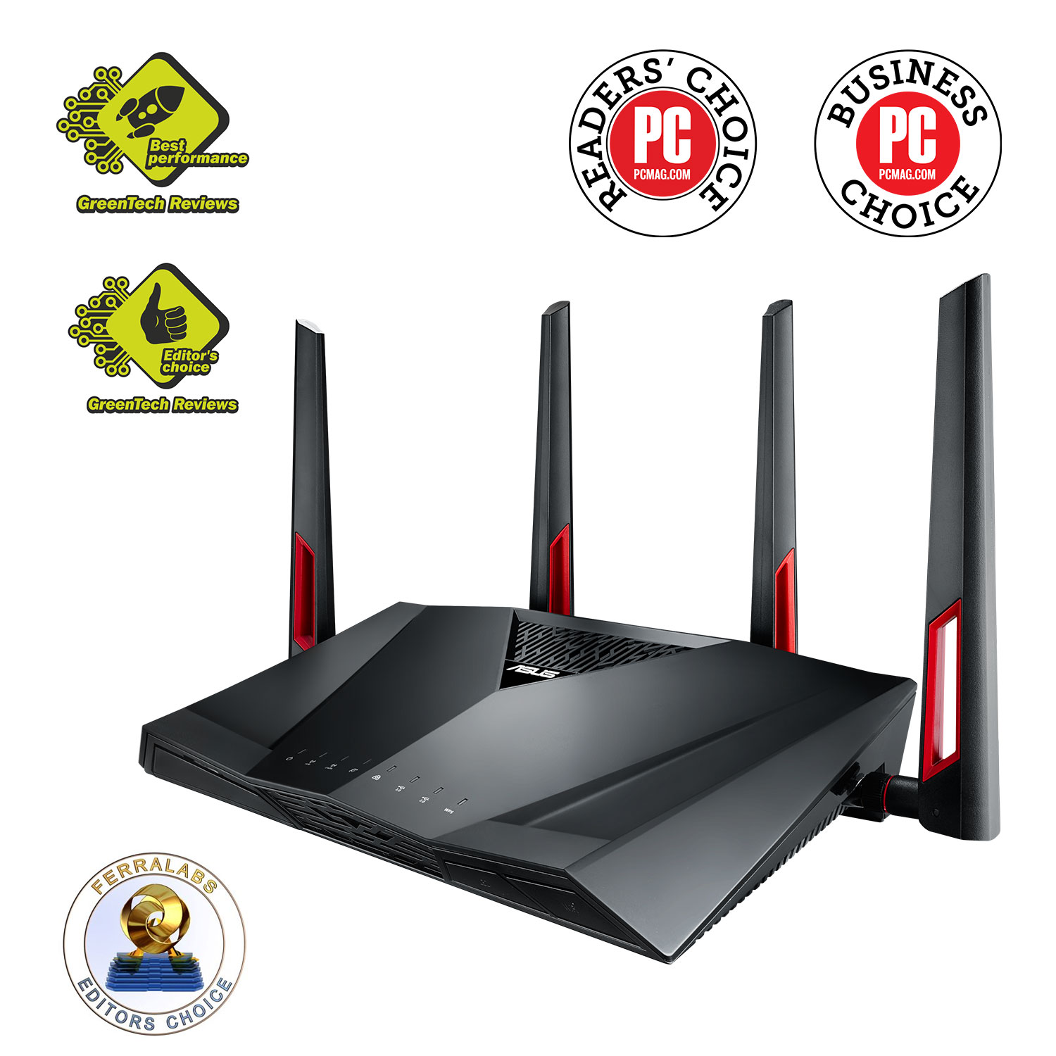 

Wi-Fi роутер ASUS RT-AC88U, 802.11a/b/g/n/ac, 2.4 / 5 ГГц, до 3.17 Гбит/с, LAN 8x1 Гбит/с, внешних антенн: 4, 1шт.xUSB 2.0, 1шт.xUSB 3.0 (90IG01Z0-BM3100), RT-AC88U