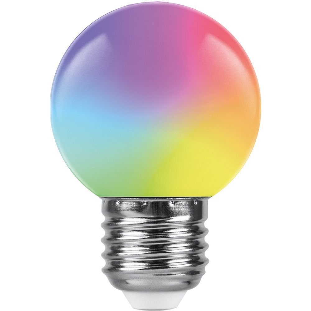 

Лампа светодиодная E27 шар/G45, 1Вт, плавная смена цвета / RGB, Feron LB-37 (38126), LB-37