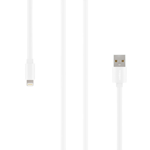 

Кабель USB 2.0(Am)-Lightning 8-pin(m), MFi, плоский, 1м, белый Rombica Digital MR-01 (CB-MR01W), Digital MR-01