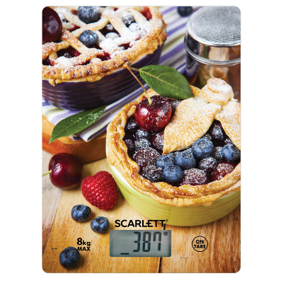 Кухонные весы электронные Scarlett SC-KS57P5 8кг, CR2032, Черничный пирог (1538885)