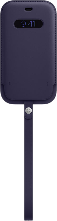 Чехол-конверт Apple MagSafe Leather Sleeve для смартфона Apple iPhone 12/12 Pro, кожа, темно-фиолетовый