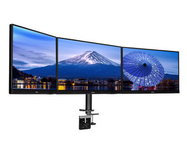 

Кронштейн настольный для TV/монитора IIYAMA DS1003C-B1, 10"-27", 3-монитора, VESA 75x75мм-200x200мм, поворотный, до 10кг, черный (DS1003C-B1), DS1003C-B1