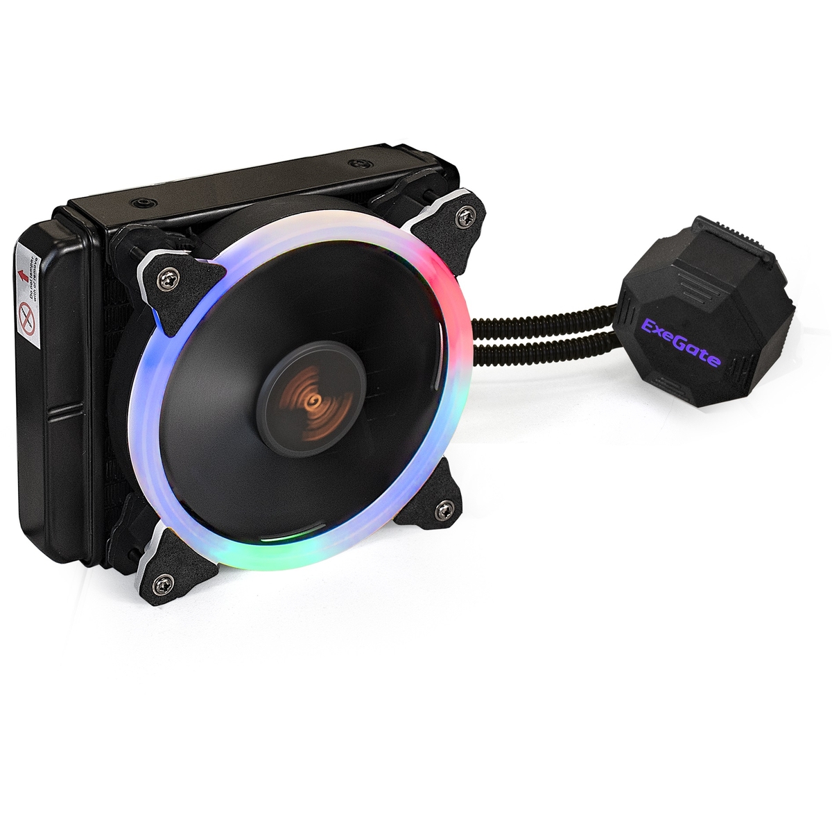 

Жидкостное охлаждение ExeGate BlackWater-120.PWM.RGB для Socket 115x/2066/2011/2011-3/1356/1366/1200/775/AM4/AM3/AM3+/FM1/AM2+/FM2/FM2+, 190, 1x120мм, RGB LED (EX286165RUS), BlackWater-120.PWM.RGB
