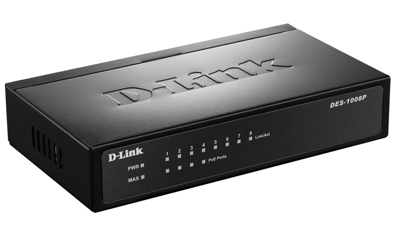 

Коммутатор D-link DES-1008P, кол-во портов: 8x100 Мбит/с, PoE: 4x15.4Вт (макс. 52Вт) (DES-1008P/C1A), DES-1008P