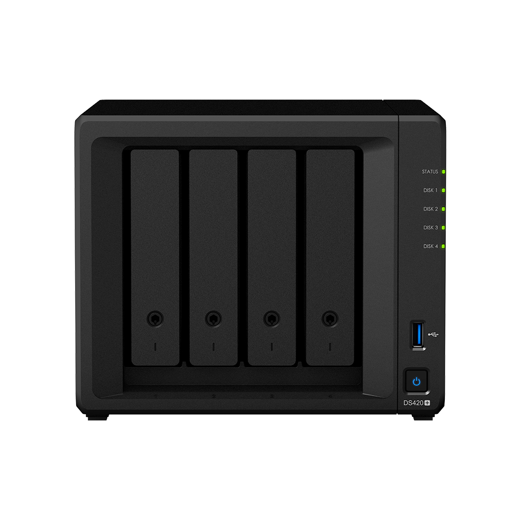 

Сетевой накопитель (NAS) Synology DS420+, слоты 4x2.5"/3.5" SATA3, RAID 0/1/5/6/10/50/JBOD, 2xM.2-PCI-E, 2x1 Гбит/с, 2xUSB 3.0, Intel Celeron J4025/2x2GHz, DDR4 2Gb, 90W, (DS420+), DS420+