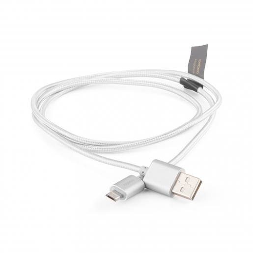 

Кабель USB-Micro USB, 2.1A, 1м, серебристый Rombica Twist Silver (CB-C2U0S), Twist Silver