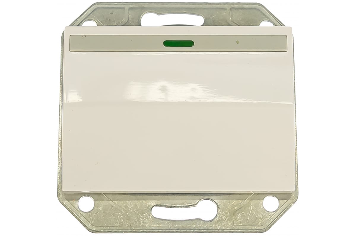 Выключатель СВЕТОЗАР Эффект SV-54431-W, 1кл., индикатор/подсветка, скрытый монтаж, механизм с накладкой без рамки, белый (SV-54431-W)
