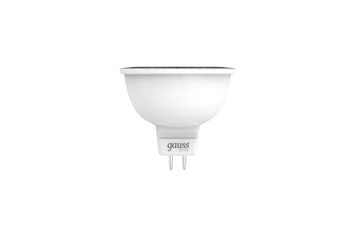 

Лампа светодиодная GU5.3, MR16, 6.5 Вт, 480лм, 4100K/белый, 80 Ra, GAUSS (1013527)