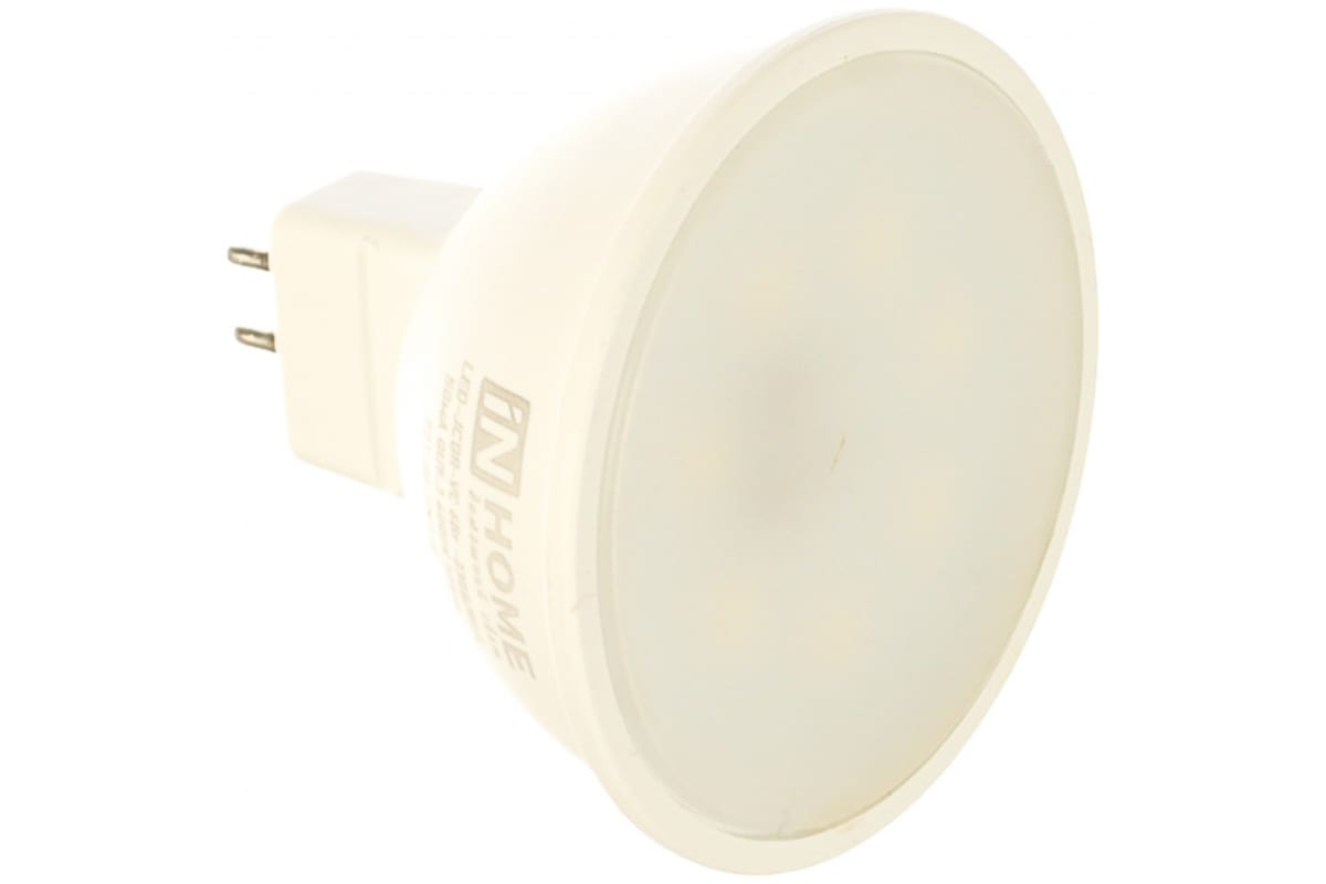 

Лампа светодиодная GU5.3, JCDR, 6Вт, 480лм, 4000K/белый, 80 Ra, IN HOME LED-JCDR-VC ( 4690612020372), LED-JCDR-VC