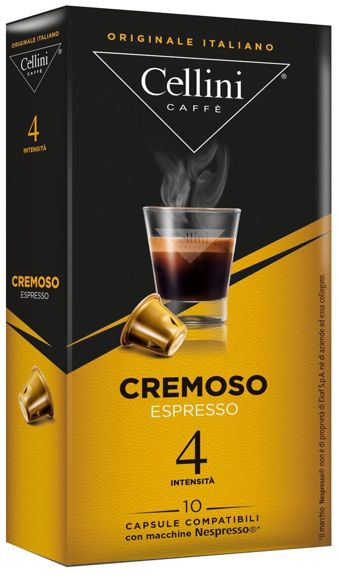 

Капсулы кофе/эспрессо Cellini Cremoso Espresso, 10 порций/10 капсул, Nespresso Original (1407265), Cremoso Espresso