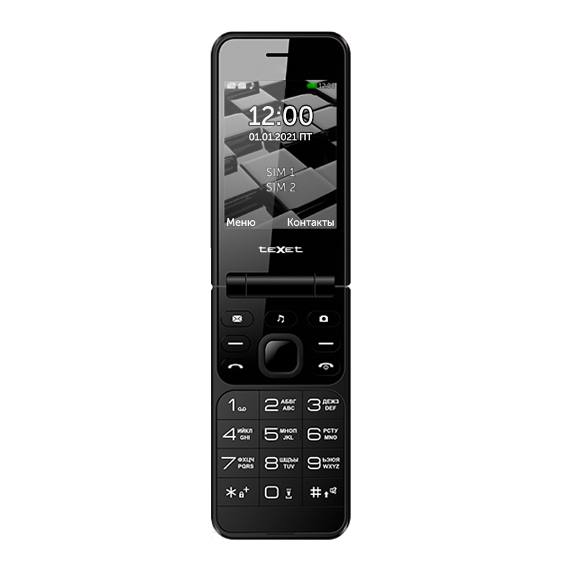 

Мобильный телефон teXet TM-405, 2.8" 320x240 TN, 32Mb, BT, 1xCam, 2-Sim, 1350 мА·ч, micro-USB, черный, TM-405