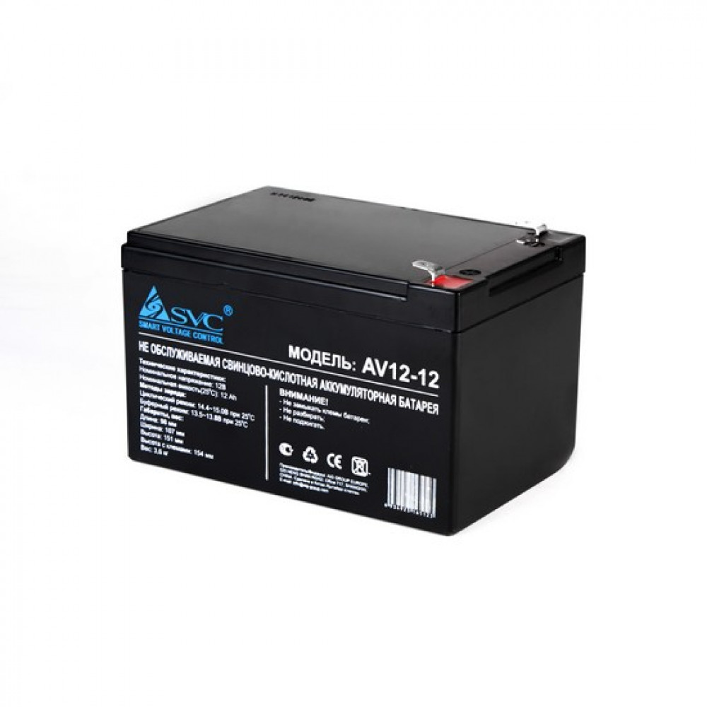 

Аккумуляторная батарея для ИБП SVC BATTERY 12V/12AH, 12V, 12Ah (BATTERY 12V/12AH), Черный, BATTERY 12V/12AH