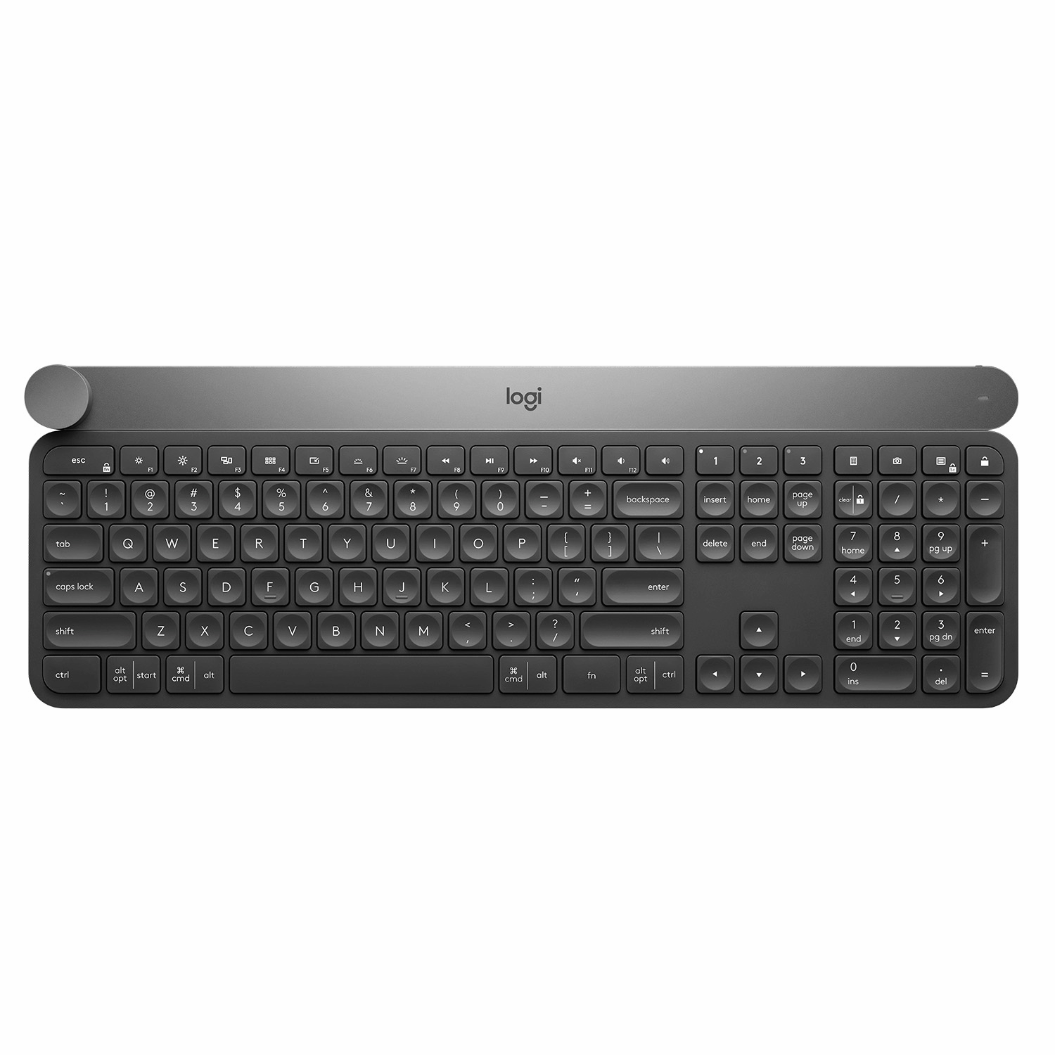 Клавиатура беспроводная Logitech Craft, мембранная, подсветка, Bluetooth / USB, черный (920-008505) - фото 1