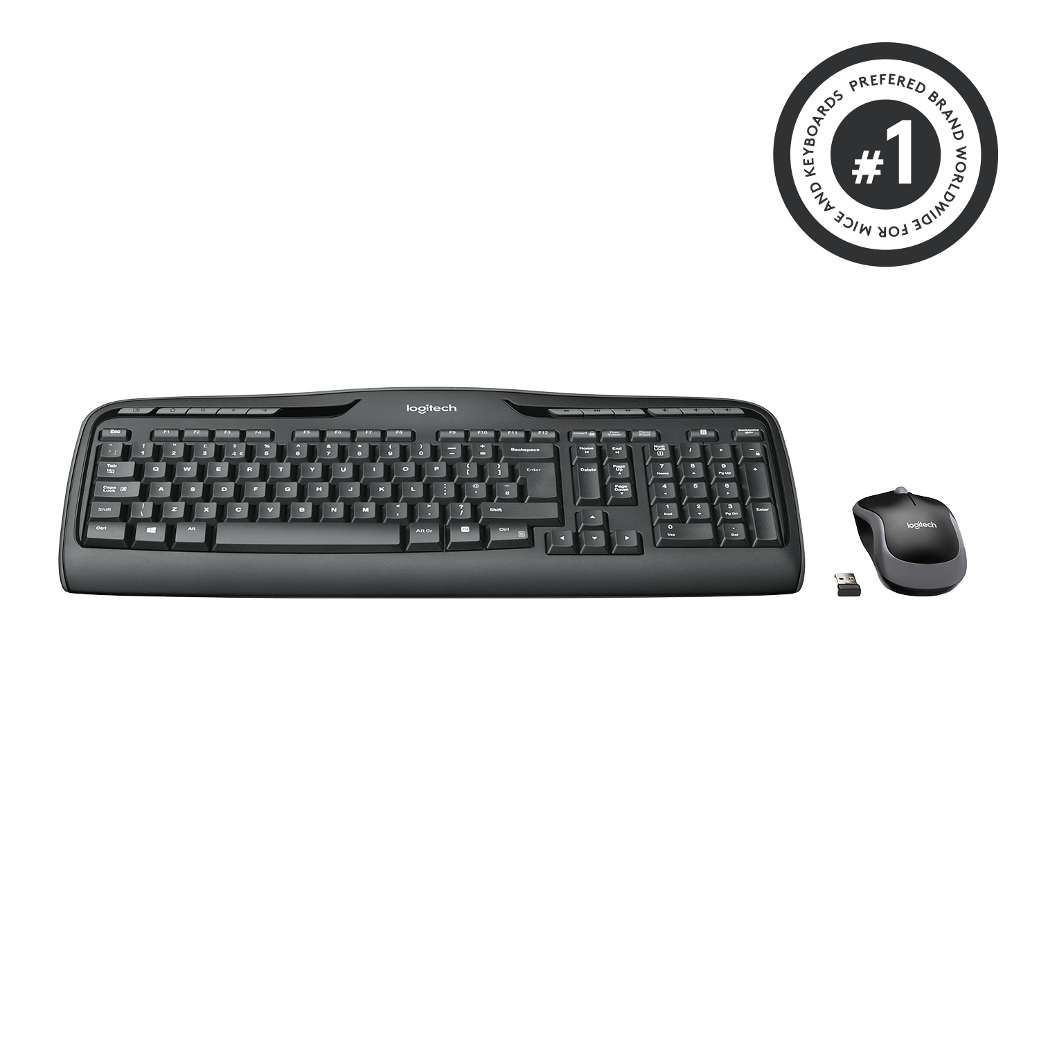 Клавиатура + мышь Logitech MK330, беспроводной, USB, черный (920-003995) Wireless Combo MK330 Black USB - фото 1
