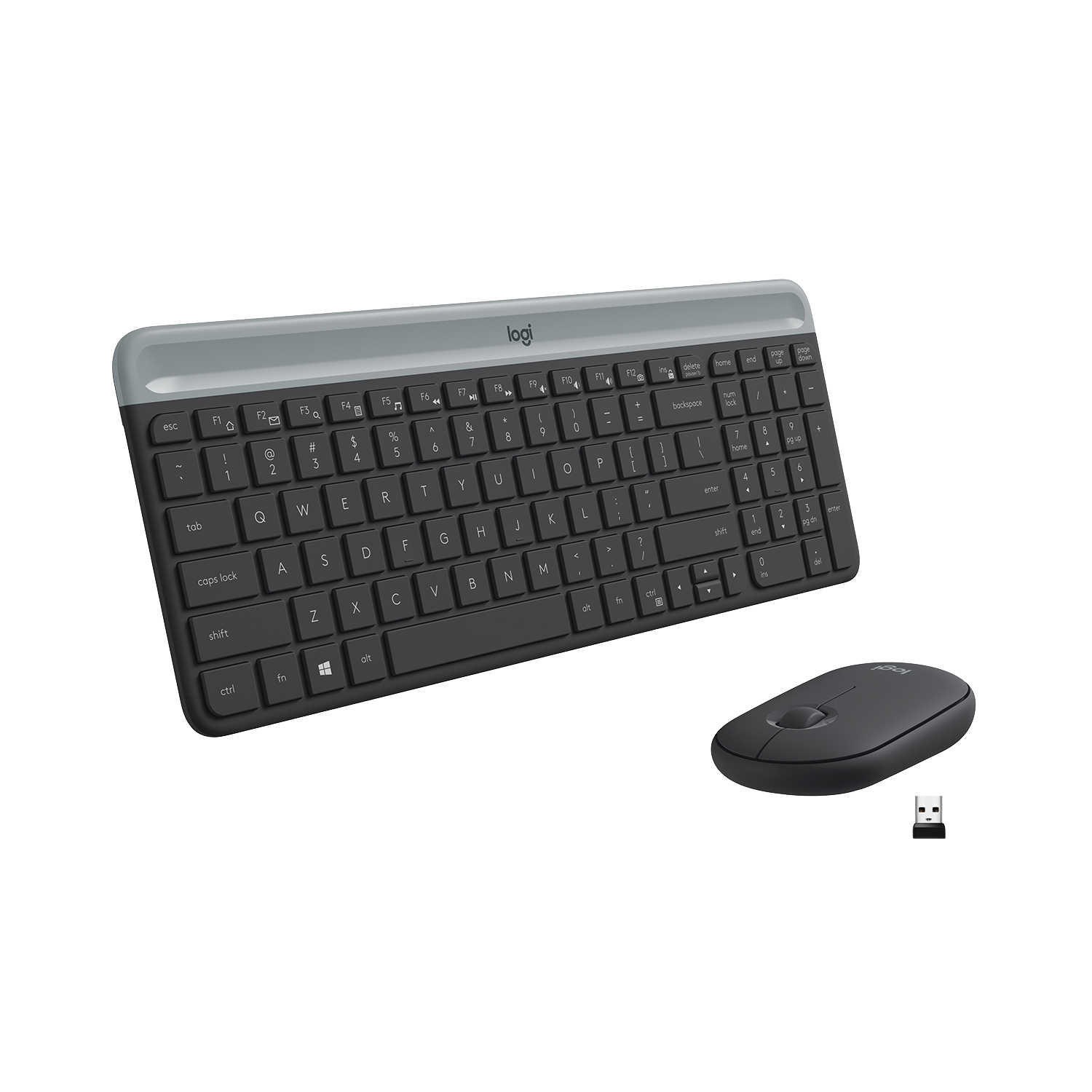 Клавиатура + мышь Logitech Combo MK470, беспроводной, USB, серый (920-009206) - фото 1