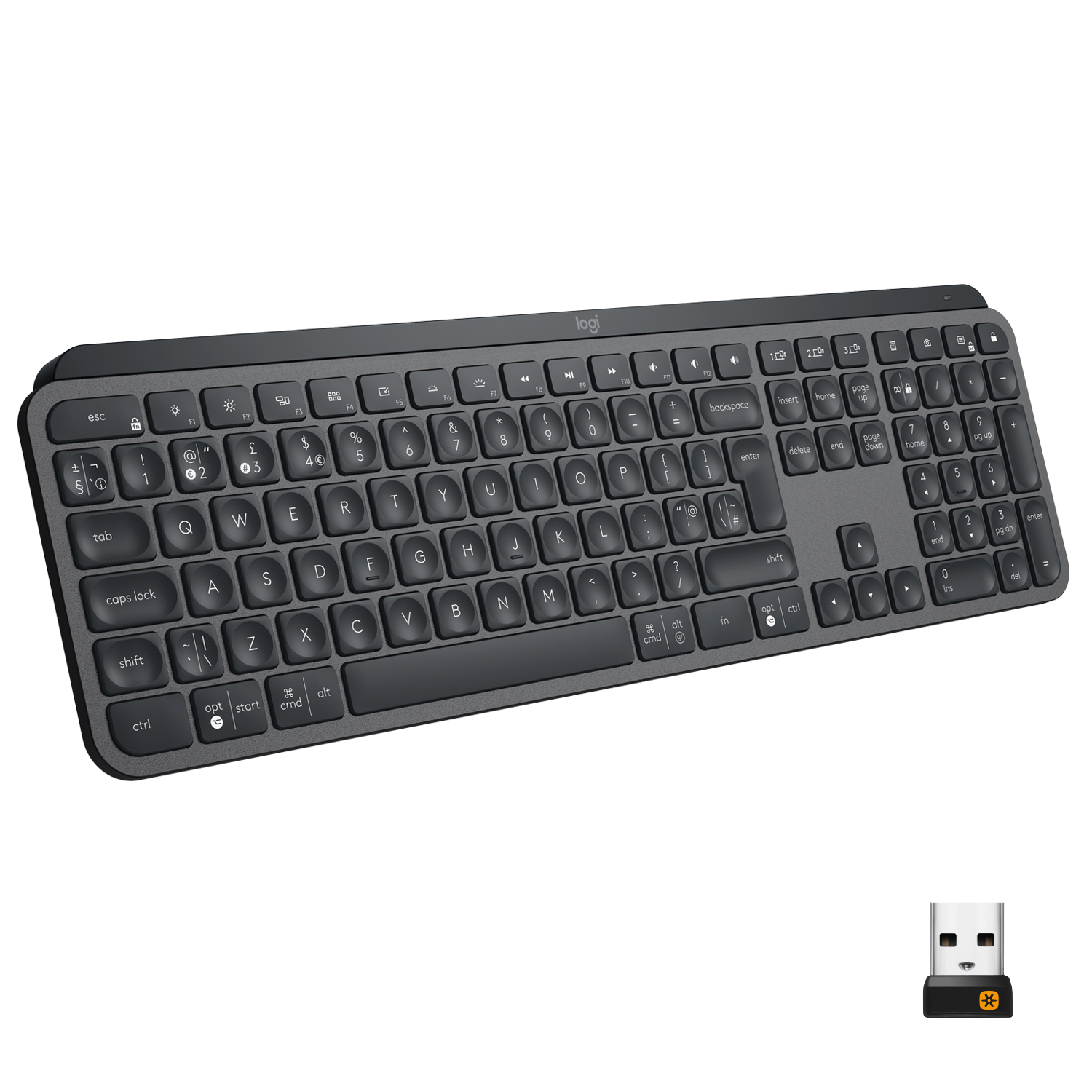 

Клавиатура беспроводная Logitech MX KEYS, ножничная, подсветка, Bluetooth / USB, серый (920-009417), MX KEYS