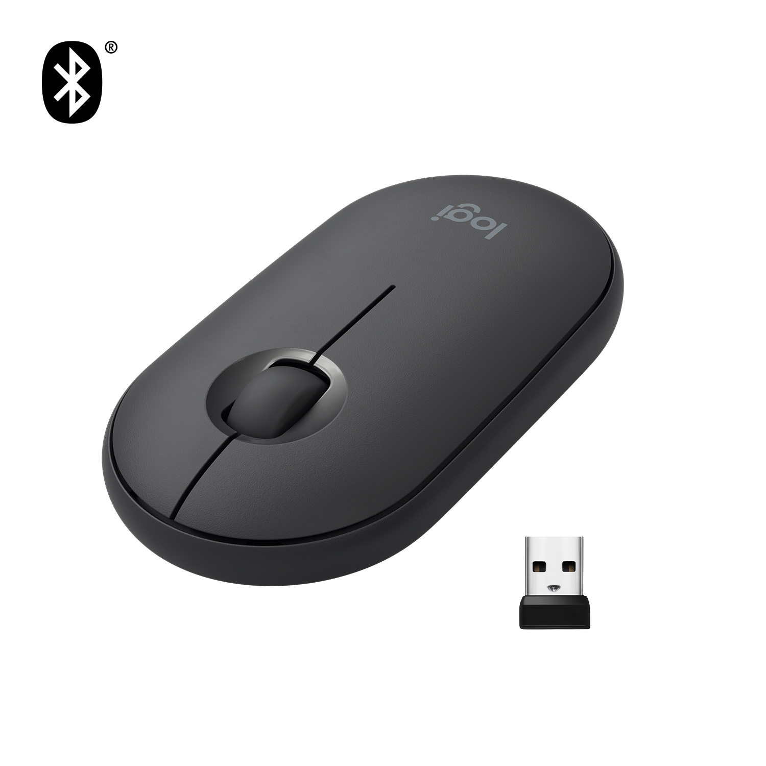 Мышь беспроводная Logitech M350, 1000dpi, оптическая светодиодная, USB, серый (910-005602/910-005576/910-005718)