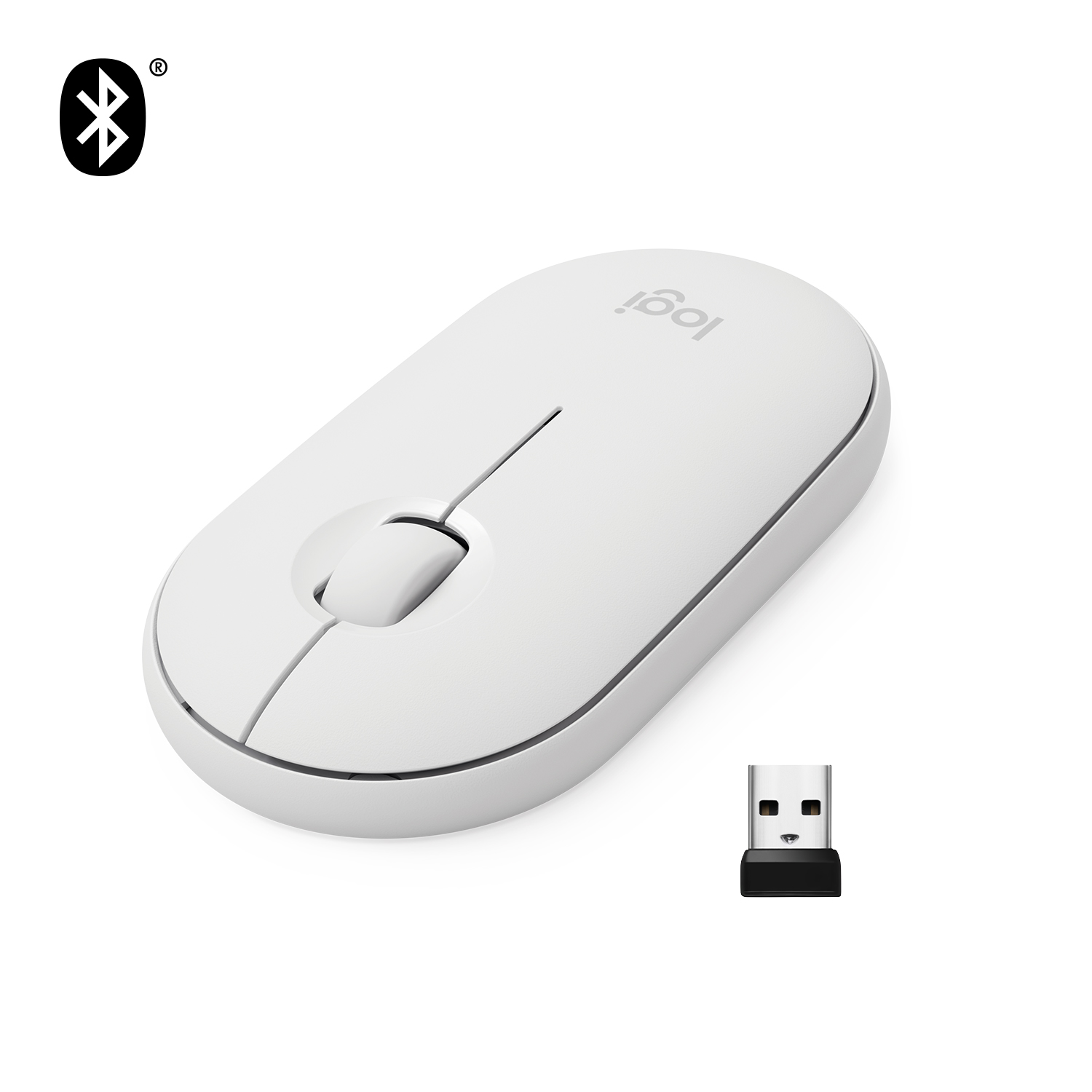 Мышь Logitech Pebble M350, USB, белый (910-005541/910-005716)