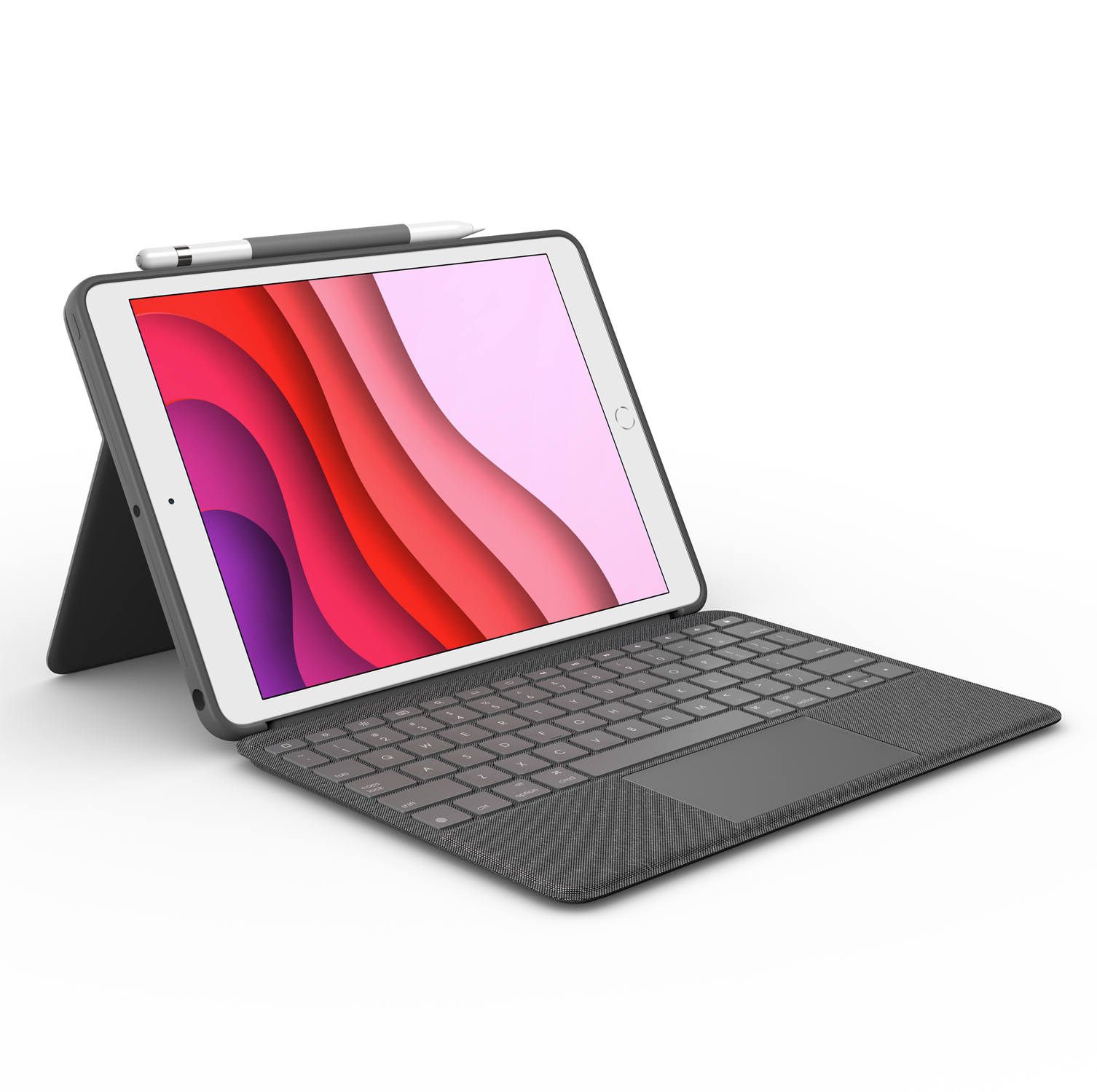 Чехол-клавиатура Logitech Combo Touch для планшета Apple iPad (7th generation), ткань, серый (920-009994)