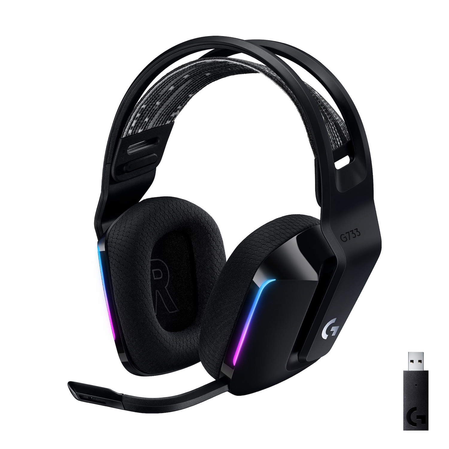 Беспроводная гарнитура Logitech G733, черный (981-000864/981-000866)