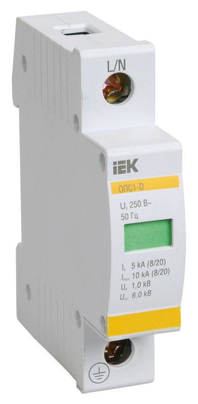 Ограничитель импульсных перенапряжений IEK ОПС1-D 1P, 5кА, 230 В