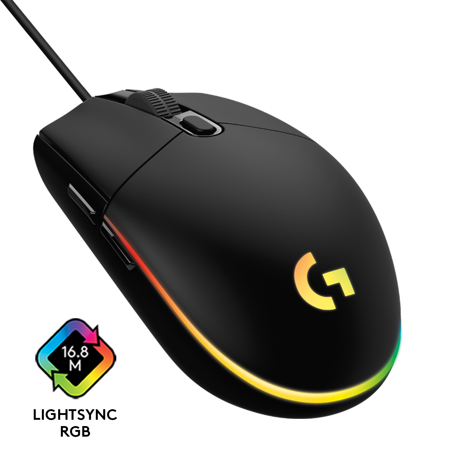 Мышь проводная Logitech G102 LIGHTSYNC 8000dpi оптическая светодиодная USB черный 910-005823 249800₽