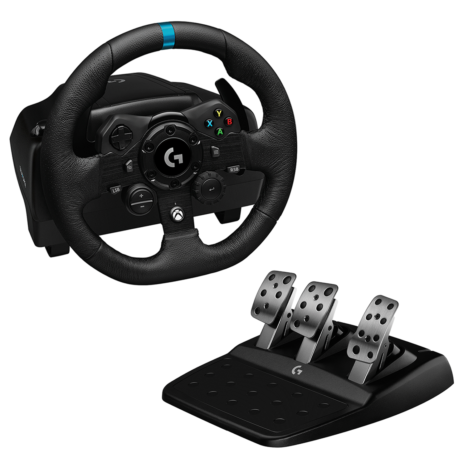 Руль Logitech G923 Steering Wheel for Xbox Series X|S, Xbox One and PC, проводной, черный (941-000158)