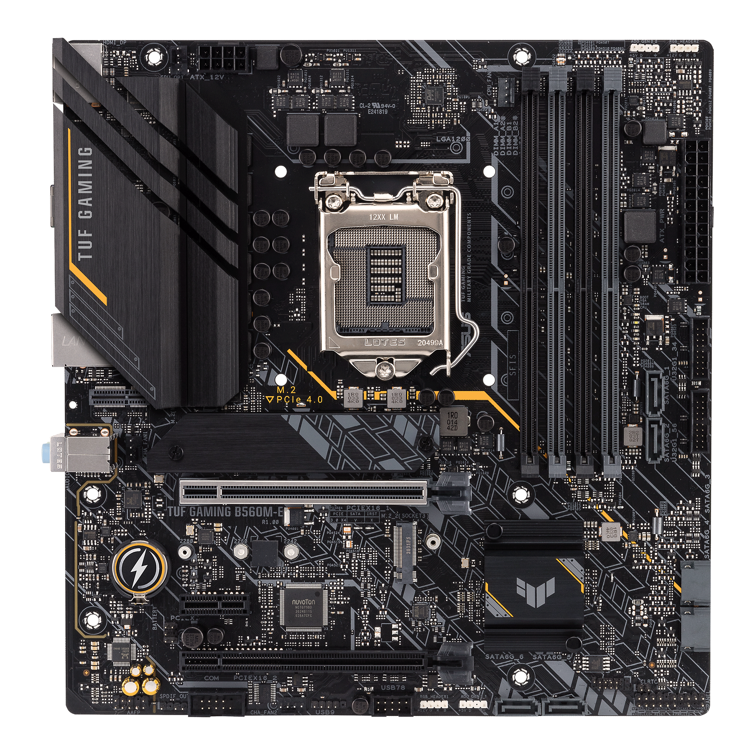 

Материнская плата ASUS TUF GAMING B560M-E, Socket1200, Intel B560, 4xDDR4, 2PCI-Ex16, 6SATA3, 7.1-ch, 100/1000/2500 Мбит/с, 3USB 3.2, USB Type-C, HDMI, DisplayPort, mATX, Retail, TUF GAMING B560M-E