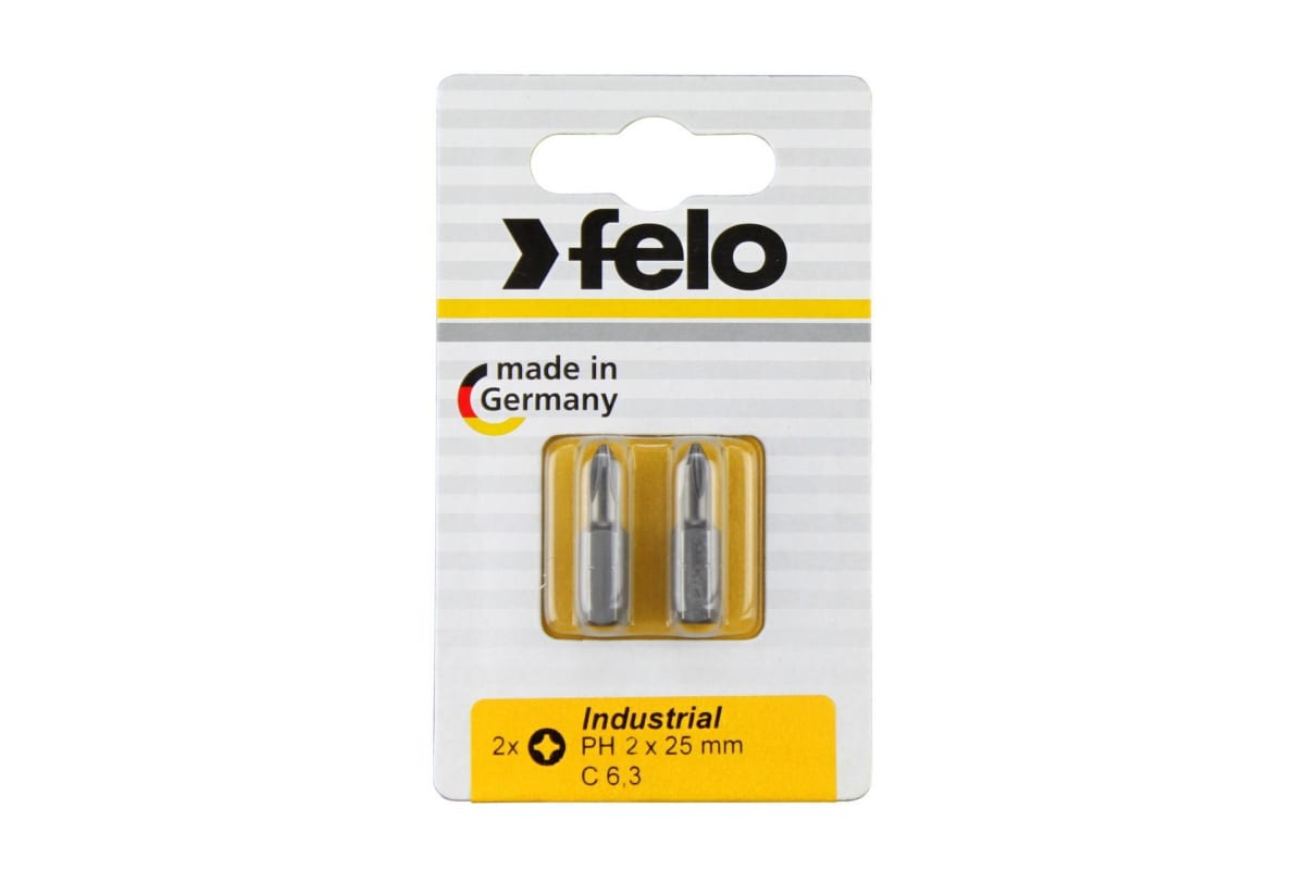 

Бита односторонняя Felo PH2, 25мм, 1/4 (тип С), 2шт. (02202036)