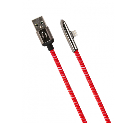 

Кабель USB-Lightning 8-pin, угловой, 2A, 1м, красный USAMS U34 (SJ362USB02), U34