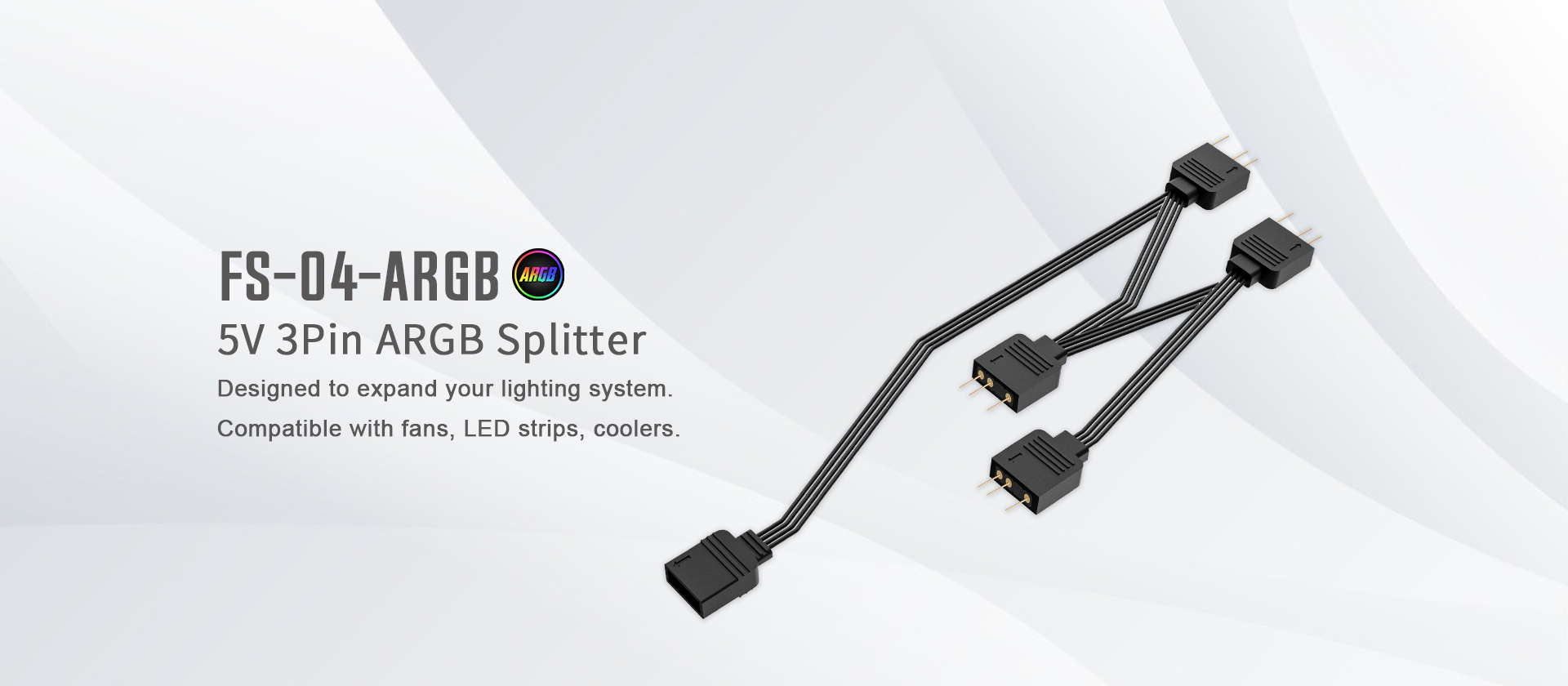 

Разветвитель питания вентиляторов ID-cooling FS-04 ARGB, 3-pin(F)-3x3-pin(M) 5V ARGB, черный (ID-FS-04-ARGB), FS-04 ARGB