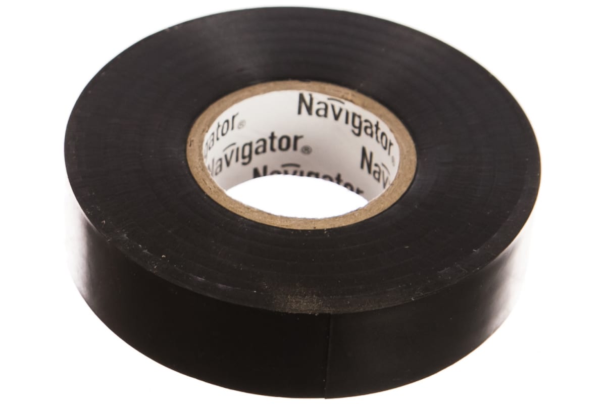 Изолента ПВХ NIT-A19-20/BL, 180 мкм/1.9 см/20 м, черная, Navigator NIT-A19-20