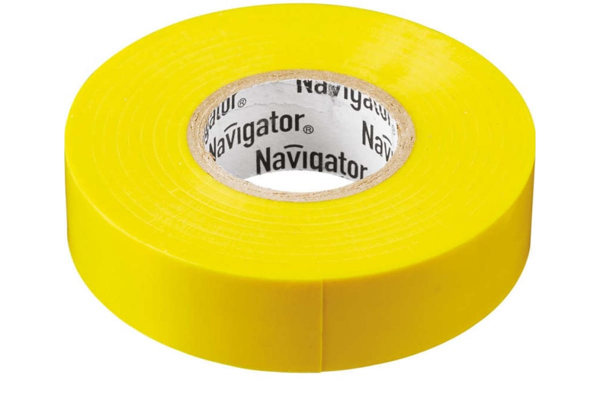 

Изолента ПВХ NIT-A19-20/Y, 180 мкм/1.9 см/20 м, желтая, Navigator NIT-A19-20 (71112), NIT-A19-20/Y