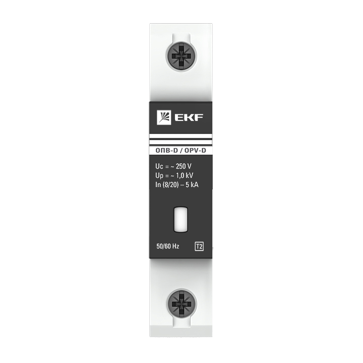 Ограничитель импульсных перенапряжений EKF ОПВ-D/1P 1P, 5кА, 230 В