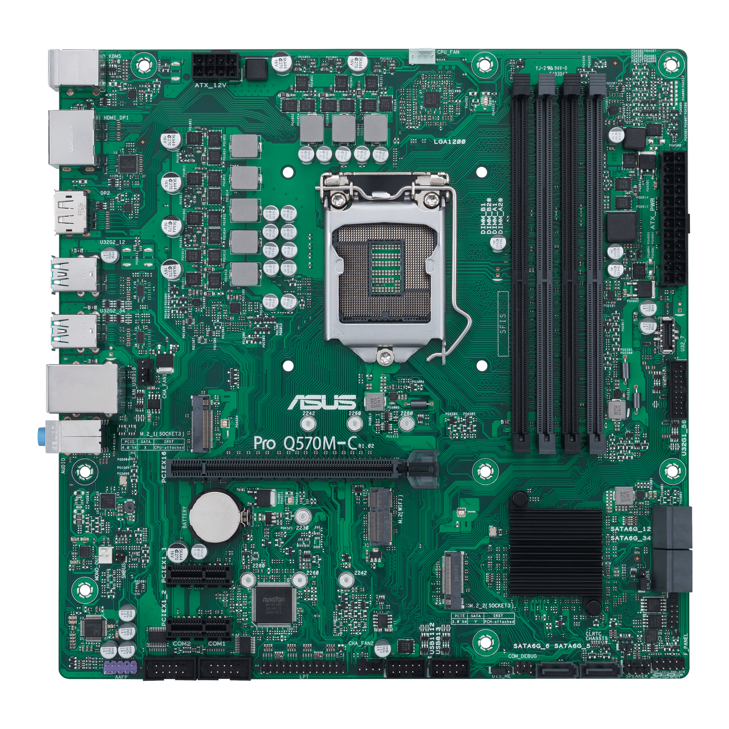 Материнская плата ASUS PRO Q570M-C/CSM, Socket1200, Intel Q570, mATX