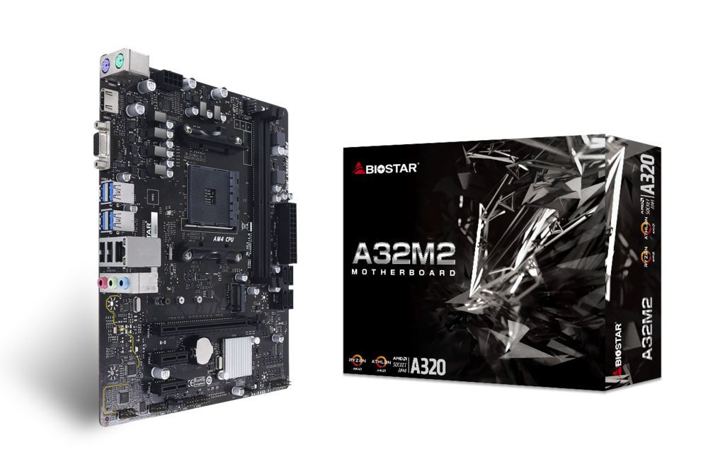 

Материнская плата Biostar A32M2, SocketAM4, AMD A320, 2xDDR4, PCI-Ex16, 4SATA3, 7.1-ch, GLAN, 4USB 3.2, VGA, HDMI, mATX, Retail, A32M2