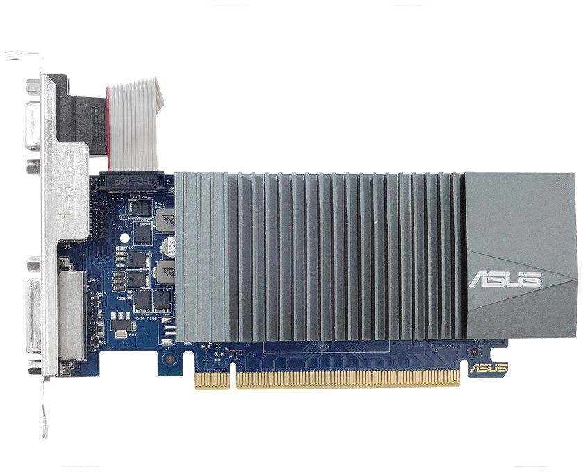 Видеокарта ASUS NVIDIA GeForce GT710, 2Gb DDR5, 64bit, PCI-E, VGA, DVI, HDMI, Retail (GT710-SL-2GD5-DI)
