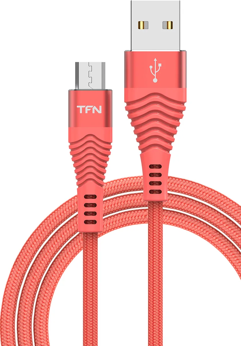 

Кабель Micro USB 2.0(Bm)-USB 2.0(Am), 3A быстрая зарядка, 1м, коралловый TFN Forza (CFZMICUSB1MCR), Forza