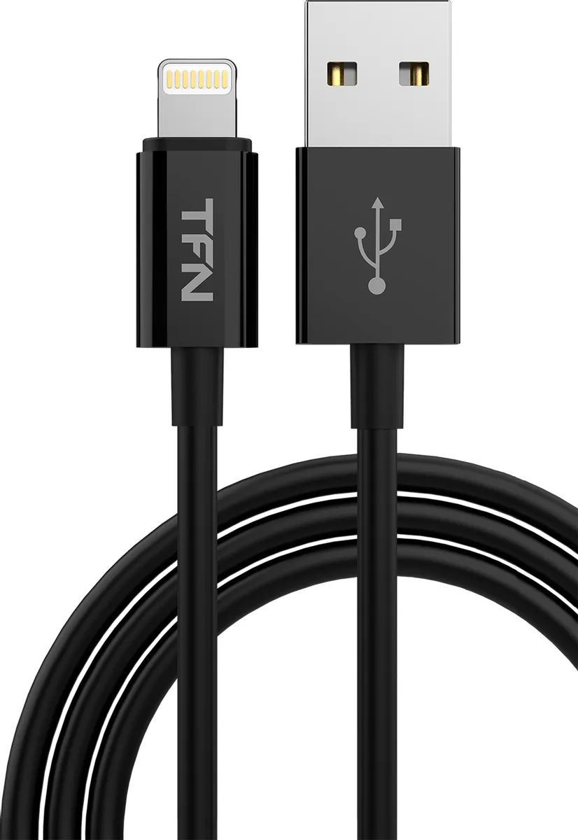 

Кабель Lightning 8-pin-USB, 2.4A, 1м, черный TFN Forza (CLIGUSB1MTPBK), Forza