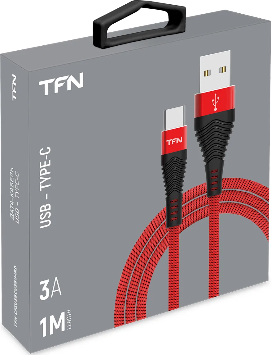 

Кабель USB-Type-C, 3A быстрая зарядка, 1м, красный/черный TFN Forza (CFZUSBCUSB1MRD), Черный/красный, Forza